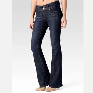 New Paige Premium Jeans Size:28 Flare Double Button Dark Blue